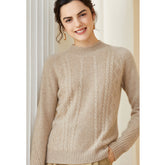 Women's Mock Neck Warm Knit Cashmere Sweater